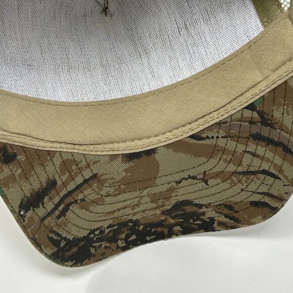 Vintage 90s Pickard Trucking Trucker Hat Baseball Cap Camo Mesh Snapback Green - Picture 5 of 9